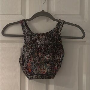 Lululemon Athletica Black Gray Fitted Crop Sports Bra